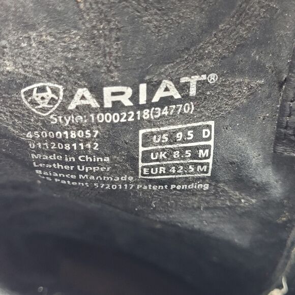 Ariat Boots Mens 9.5D Black Deertan Leather Heritage R Toe Western 10002218 - Picture 9 of 10